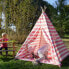 Фото #3 товара Tipi Zelt rosa gestreift 120x120x150cm