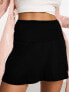 Фото #1 товара Miss Selfridge fold over waistband a line mini flippy skirt in black