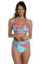 Фото #3 товара La Blanca Womens Rouched Halter Bikini Swimsuit Top, Multi//Tropics of Tropez, 8