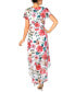 Фото #2 товара Women's Printed Faux-Wrap High-Low Dress
