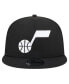 Фото #4 товара Men's Black Utah Jazz Evergreen 9FIFTY Trucker Snapback Hat