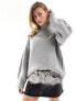 NA-KD knitted jumper with arm detail in grey 2XS - фото #5