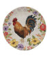 Фото #5 товара Floral Rooster Set of 4 Dinner Plate 11"