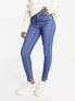 Bershka comfort fit mom jean in mid blue