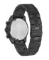 ფოტო #3 პროდუქტის Men's Hurricane Black Stainless Steel Bracelet Watch 44mm