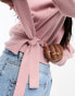 ASOS DESIGN super soft ballet wrap top in dusty pink