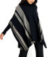 Фото #1 товара Striped Turtleneck Poncho Sweater, Created for Macy's