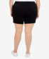 Фото #2 товара Plus Size Essentials Solid Color Tech Stretch Shorts with Elastic Waistband