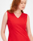 Women's Sleeveless V-Neck Sheath Dress Bright Crimson, 0 - фото #4