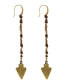 ფოტო #1 პროდუქტის by 1928 14 K Gold Dipped Wrapped Linear Arrowhead Earring with Crystals