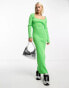 Фото #8 товара Daisy Street knit maxi dress with square neck in soft green