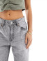 Stradivarius Petite wide leg dad jean in washed grey grau, 42 - фото #4