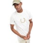 Fred Perry flocked laurel wreath t-shirt in white