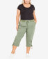 Фото #4 товара Plus Size Cotton Cinch Capri Pants