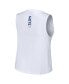 Фото #2 товара Women's White New York Mets Lace-Up Tank Top