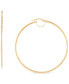 ფოტო #1 პროდუქტის Faceted Bridge Hoop Earrings in 10k Gold (60mm)