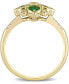ფოტო #3 პროდუქტის Emerald (1/3 ct. t.w.) & Diamond (1/10 ct. t.w.) Statement Ring in 14k Gold