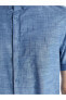 Фото #4 товара LCWAIKIKI Classic Regular Fit Kısa Kollu Keten Karışımlı Erkek Gömlek