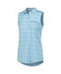 Women's Blue THE PLAYERS Space Dye Stripe Sleeveless Polo