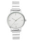 Фото #1 товара Women's Quartz Silver-Tone Stainless Steel Cut Edge Bracelet Watch, 36mm