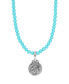 Фото #1 товара 2028 acrylic Faux Turquoise Bead Horse Pendant Necklace
