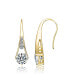 Фото #3 товара Sterling Silver 14K Gold Plated Clear Cubic Zirconia Pear Drop Hook Earrings
