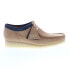 Фото #1 товара Clarks Wallabee 26162515 Mens Beige Nubuck Oxfords & Lace Ups Casual Shoes