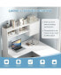 Фото #7 товара L-Shaped Desk Corner Computer Desk with Open Storage Hutch and Cabinet-White