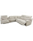 Фото #4 товара Sebaston 6-Pc. Fabric Sectional with 3 Power Motion Recliners and 1 USB Console, Created for Macy's