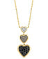 ფოტო #3 პროდუქტის EFFY® Multicolor Diamond Triple Heart Drop Pendant Necklace (3/8 ct. t.w.) in 14k Gold, 17" + 1" extender