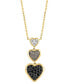 Фото #3 товара EFFY® Multicolor Diamond Triple Heart Drop Pendant Necklace (3/8 ct. t.w.) in 14k Gold, 17" + 1" extender