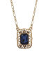 Gold-Tone and Crystal Square Pendant Necklace