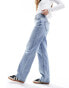 Miss Selfridge heart pocket straight leg jean in mid wash blue LIGHT WAS BLUE, W28 L34 - фото #6