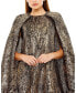 ფოტო #4 პროდუქტის Women's High Neck Cape Sleeve Metallic Trapeze Mini Dress