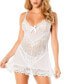 Фото #1 товара Sheer Cup Lacey Baby Doll & G-String 2pc Lingerie Set