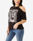 Фото #3 товара Women's Crystal Cold Shoulder Band Tee