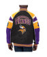 Фото #2 товара Men's Black Minnesota Vikings Faux Suede Raglan Full-Zip Varsity Jacket