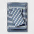Фото #1 товара King Printed Jersey Sheet Set Blue Stripe - Room Essentials