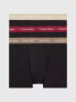 Фото #1 товара Calvin Klein cotton stretch trunks 3 pack in black with coloured waistband