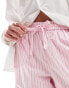 Фото #5 товара ONLY Petite wide leg trouser in pink and red stripe