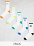 Фото #1 товара Jack & Jones 5 pack tennis socks with contrast logo in multi