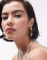 Topshop Erika hammered hoop earrings in gold tone