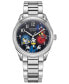 Eco-Drive Unisex Disney Donald Duck Stainless Steel Bracelet Watch 40mm Gift Set