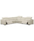 Фото #4 товара Nevio 5-Pc. Leather "L" Shaped Sectional with 2 Power Recliners with Articulating Headrests, Created for Macy's