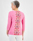 Фото #2 товара Women's Jacquard Printed 3/4-Sleeve Top, Created for Macy's
