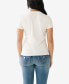 ფოტო #2 პროდუქტის Women's Short Sleeve Crystal Horseshoe Crewneck T-shirt