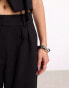 Фото #10 товара COLLUSION tailored wide leg trousers co-ord with elasticated waistband in black