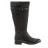 Фото #1 товара Trotters Lyra T1658-009 Womens Black Narrow Leather Zipper Knee High Boots