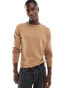 Brave Soul crew neck jumper in tan Коричневый, S - 91-97 CM - фото #1