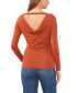 Women's Long Sleeve Cowl with Cross Strap Top